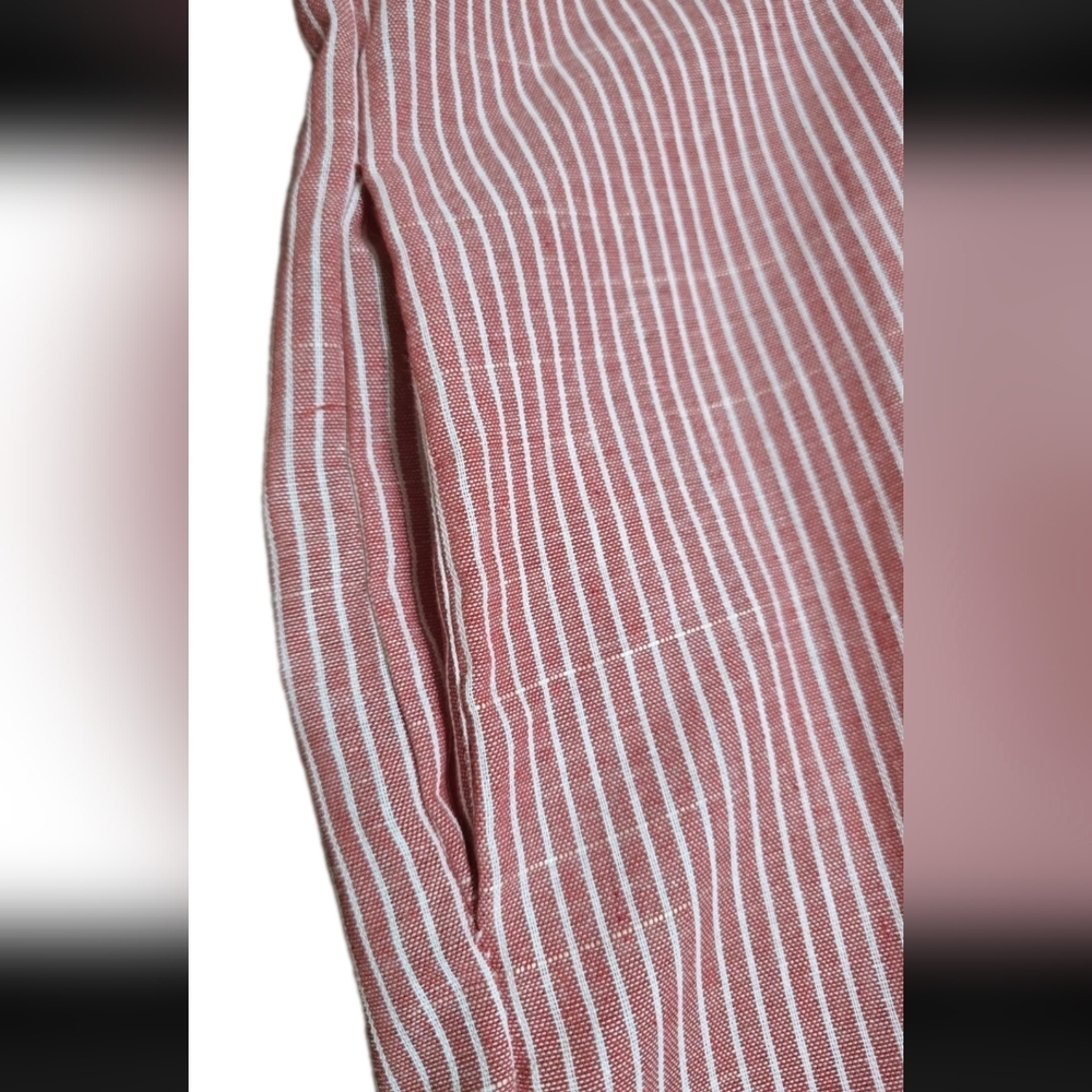 Cellabie Red/White Stripe Button Up Shirt Tunic Lonhg Sleeve XL 💵 - Picture 5 of 10